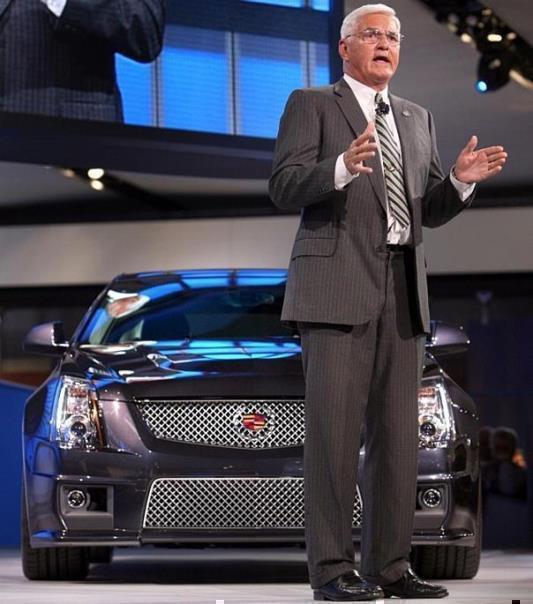 General Motors Vice Chairman Bob Lutz unveils the 2009 Cadillac CTS-V.